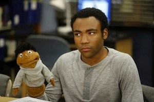 Troy and his hand-puppet.