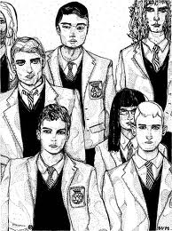 The novel also has animation. Pictured here: The Bluebloods