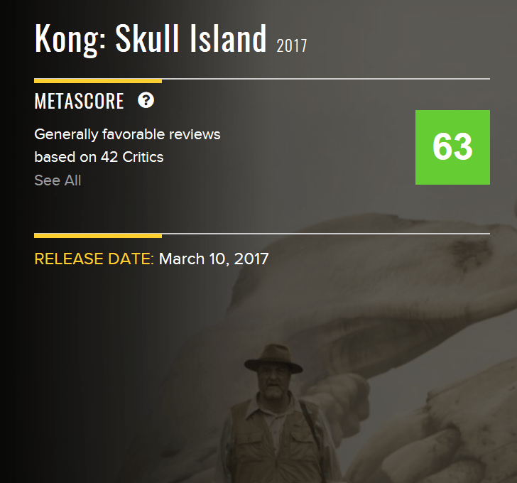 Kong Metascore